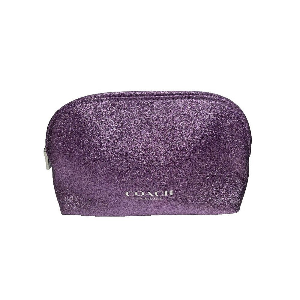 Coach Parfume PURPLE SPARKLY Glittery Color Travel MAKEUP Bags